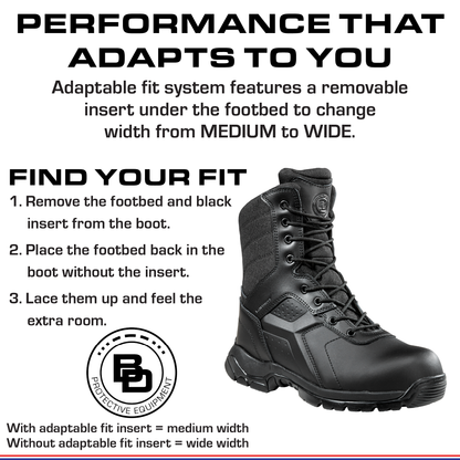 8" WATERPROOF TACTICAL BOOT - SIDE ZIP COMPOSITE SAFETY TOE