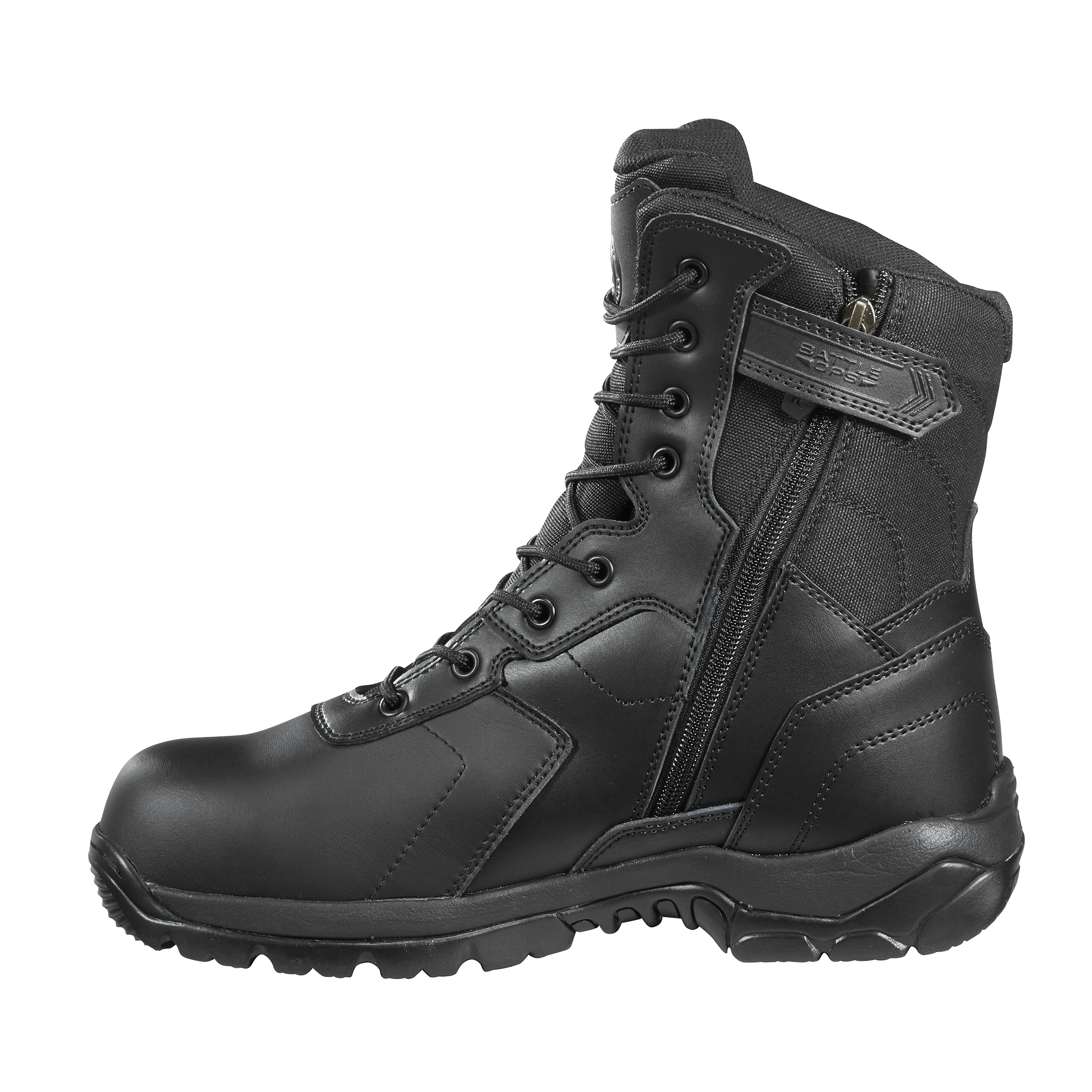 8-inch Waterproof Tactical Boot - Side Zip Non Safety Toe – Black